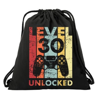 Retro Vintage 30th Birthday 30 Years Old For Men, Women, Boys, Girls, Game Lover Drawstring Bag