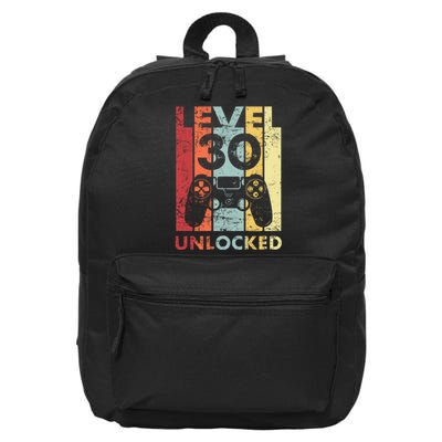 Retro Vintage 30th Birthday 30 Years Old For Men, Women, Boys, Girls, Game Lover 16 in Basic Backpack