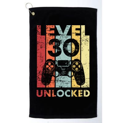 Retro Vintage 30th Birthday 30 Years Old For Men, Women, Boys, Girls, Game Lover Golf Towel