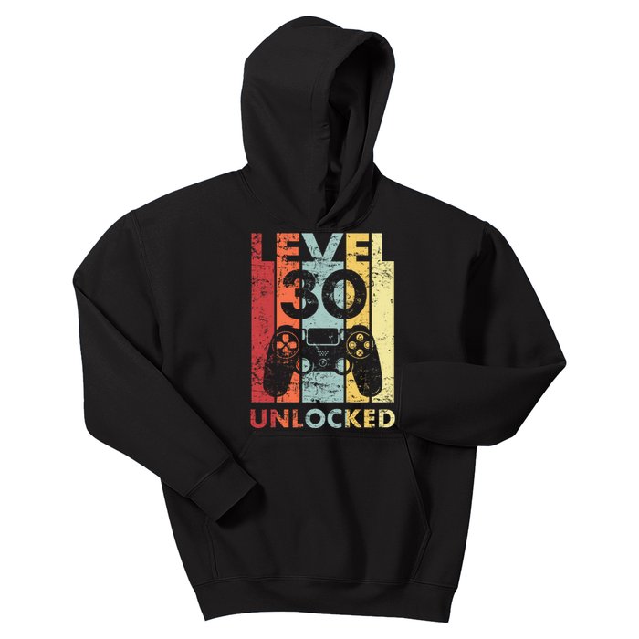 Retro Vintage 30th Birthday 30 Years Old For Men, Women, Boys, Girls, Game Lover Kids Hoodie