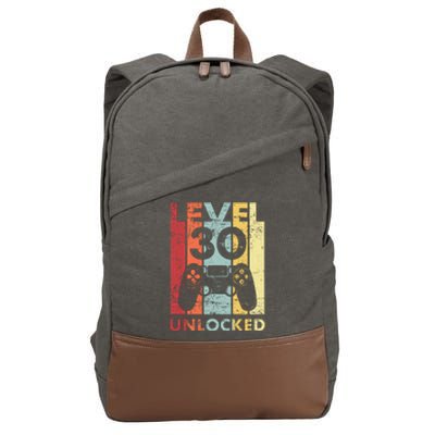 Retro Vintage 30th Birthday 30 Years Old For Men, Women, Boys, Girls, Game Lover Cotton Canvas Backpack