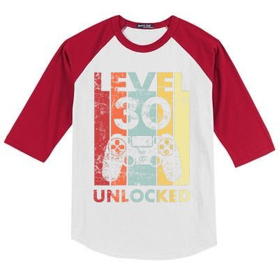 Retro Vintage 30th Birthday 30 Years Old For Men, Women, Boys, Girls, Game Lover Kids Colorblock Raglan Jersey