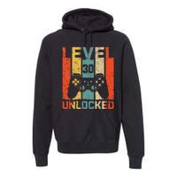 Retro Vintage 30th Birthday Gamer Level 30 Unlocked Premium Hoodie