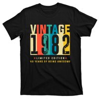 Retro Vintage 40th Birthday Legendary Since 1982 T-Shirt