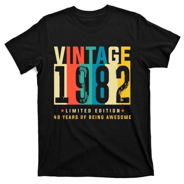 Retro Vintage 40th Birthday Legendary Since 1982 T-Shirt