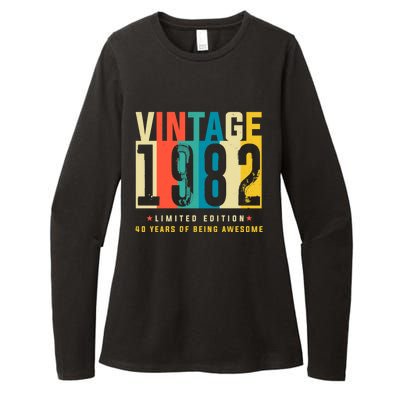 Retro Vintage 40th Birthday Legendary Since 1982 Womens CVC Long Sleeve Shirt