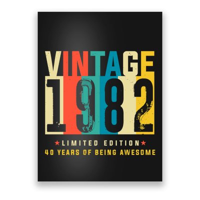 Retro Vintage 40th Birthday Legendary Since 1982 Poster