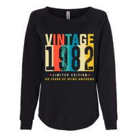 Retro Vintage 40th Birthday Legendary Since 1982 Womens California Wash Sweatshirt