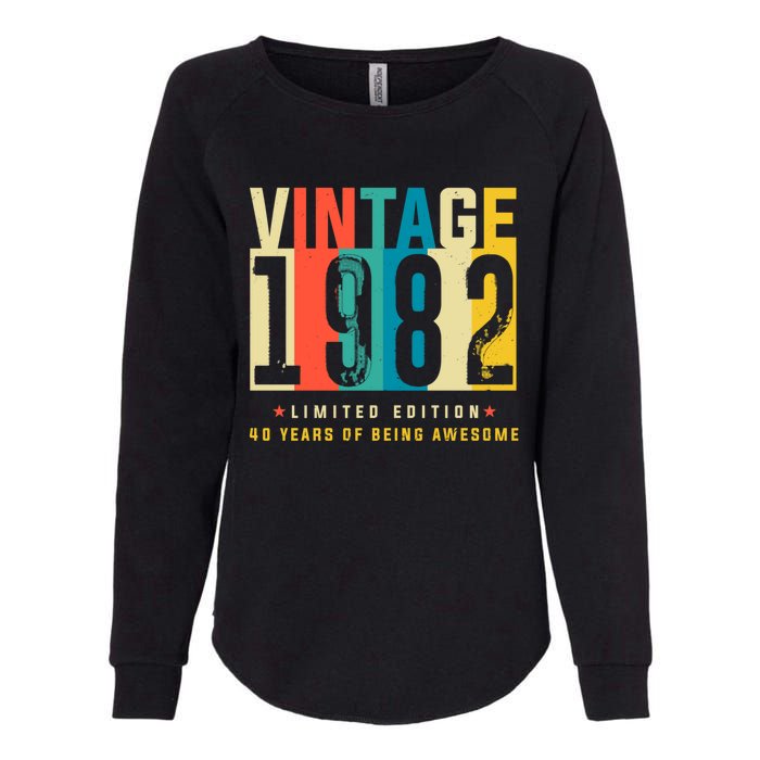 Retro Vintage 40th Birthday Legendary Since 1982 Womens California Wash Sweatshirt