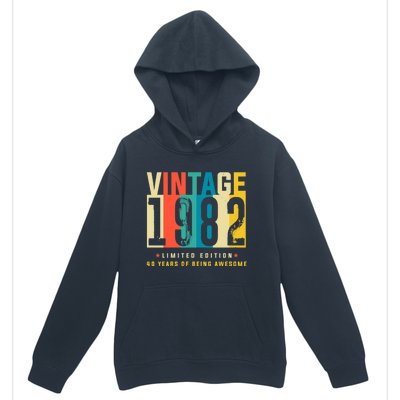 Retro Vintage 40th Birthday Legendary Since 1982 Urban Pullover Hoodie