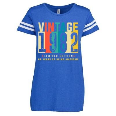 Retro Vintage 40th Birthday Legendary Since 1982 Enza Ladies Jersey Football T-Shirt