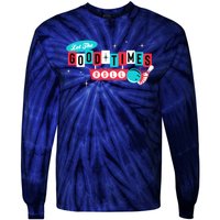 Retro Vintage 50S 60S Bowling Let The Good Times Roll Tie-Dye Long Sleeve Shirt