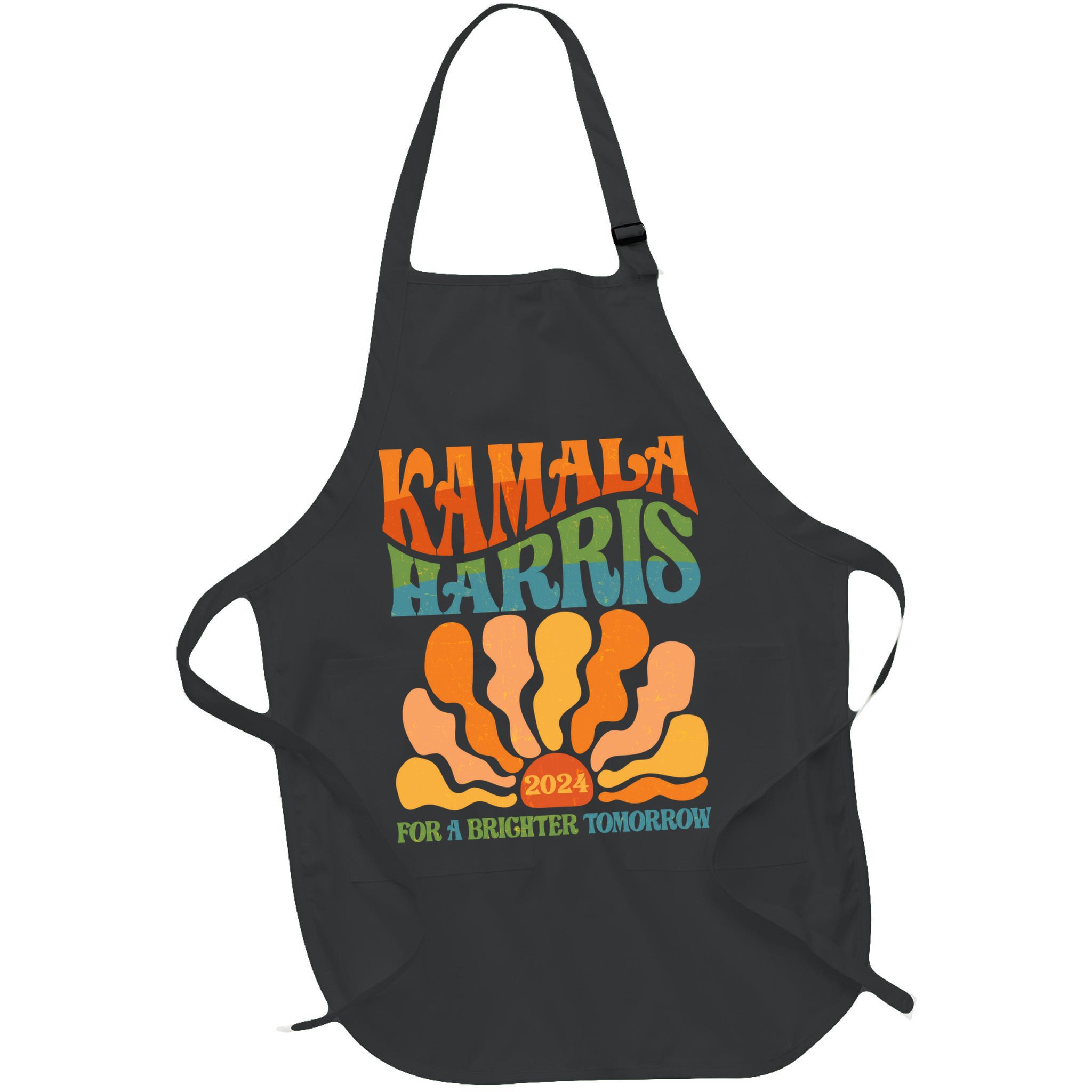 Retro Vintage 60s Sun Floral Kamala Harris 2024 For A Brighter Tomorrow Apron