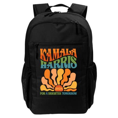 Retro Vintage 60s Sun Floral Kamala Harris 2024 For A Brighter Tomorrow Backpack