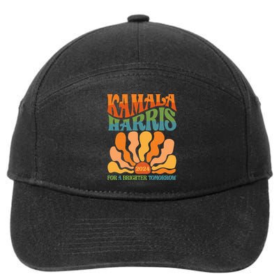 Retro Vintage 60s Sun Floral Kamala Harris 2024 For A Brighter Tomorrow 7-Panel Snapback Hat