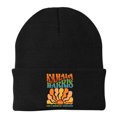 Retro Vintage 60s Sun Floral Kamala Harris 2024 For A Brighter Tomorrow Beanie
