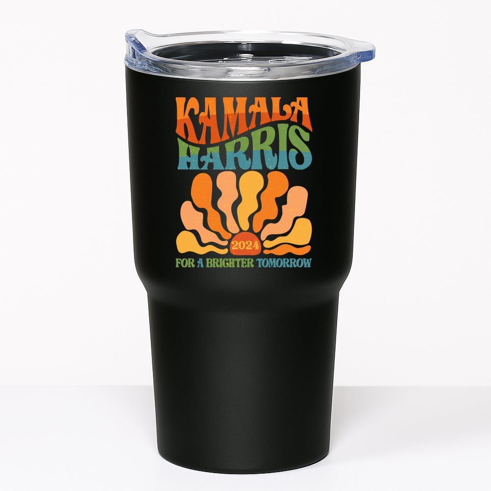 Retro Vintage 60s Sun Floral Kamala Harris 2024 For A Brighter Tomorrow Tumbler
