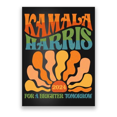 Retro Vintage 60s Sun Floral Kamala Harris 2024 For A Brighter Tomorrow Poster