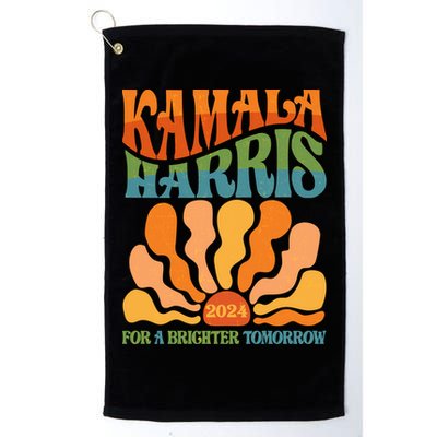 Retro Vintage 60s Sun Floral Kamala Harris 2024 For A Brighter Tomorrow Golf Towel