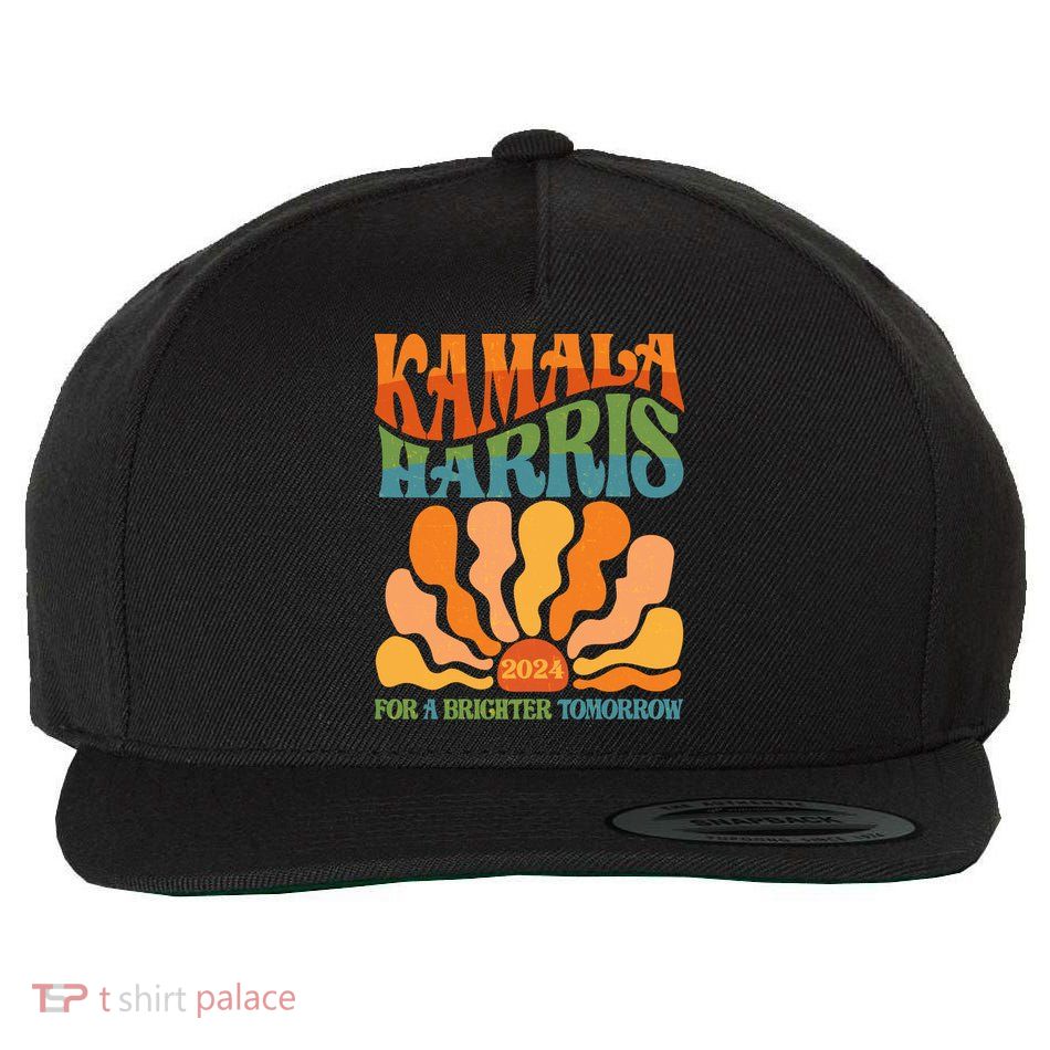 Retro Vintage 60s Sun Floral Kamala Harris 2024 For A Brighter Tomorrow Wool Snapback Cap