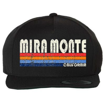 Retro Vintage 70s 80s Style Mira Monte Ca Wool Snapback Cap