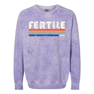 Retro Vintage 70s 80s Style Fertile Iowa Colorblast Crewneck Sweatshirt