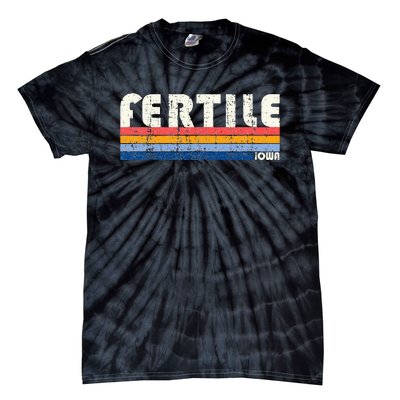 Retro Vintage 70s 80s Style Fertile Iowa Tie-Dye T-Shirt