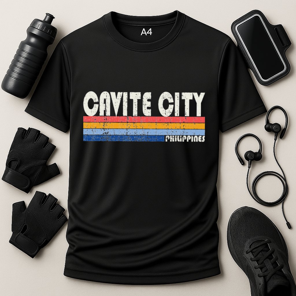 Retro Vintage 70s 80s Style Cavite City Philippines Cooling Performance Crew T-Shirt
