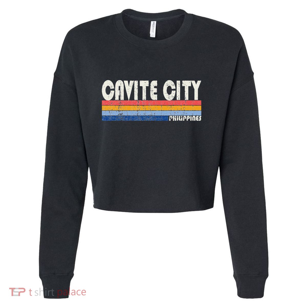 Retro Vintage 70s 80s Style Cavite City Philippines Cropped Pullover Crew