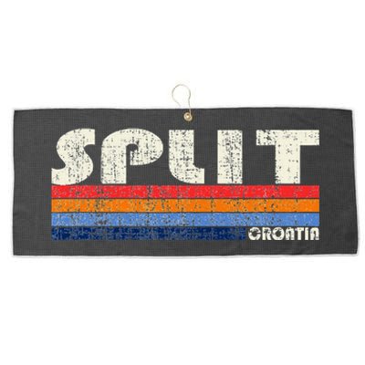 Retro Vintage 70s 80s Style Split Croatia Large Microfiber Waffle Golf Towel