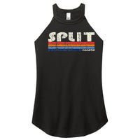 Retro Vintage 70s 80s Style Split Croatia Women’s Perfect Tri Rocker Tank