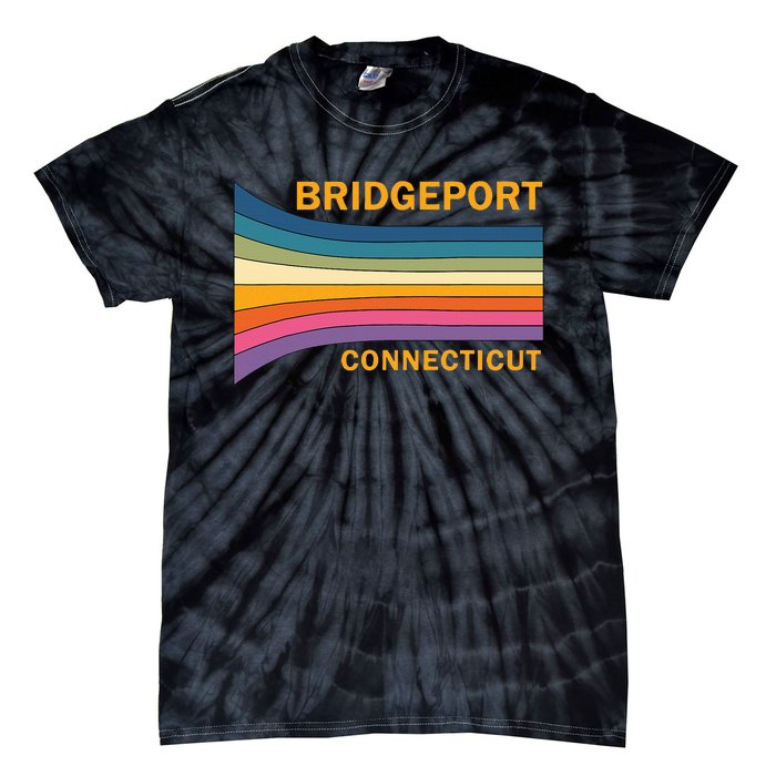 Retro Vintage 70s Bridgeport Connecticut Tie-Dye T-Shirt