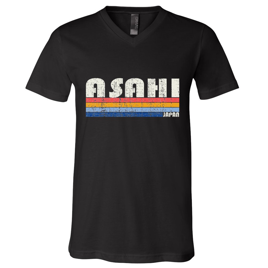 Retro Vintage 70s 80s Style Asahi Japan V-Neck T-Shirt