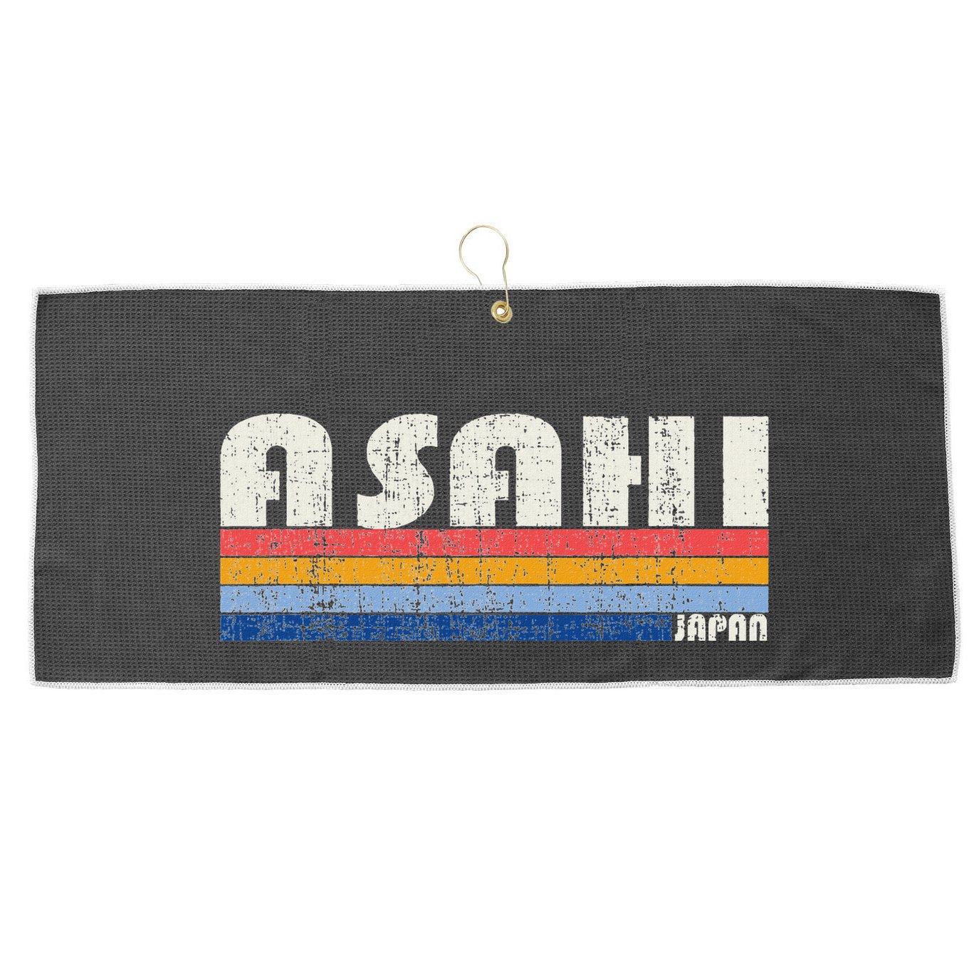 Retro Vintage 70s 80s Style Asahi Japan Large Microfiber Waffle Golf Towel