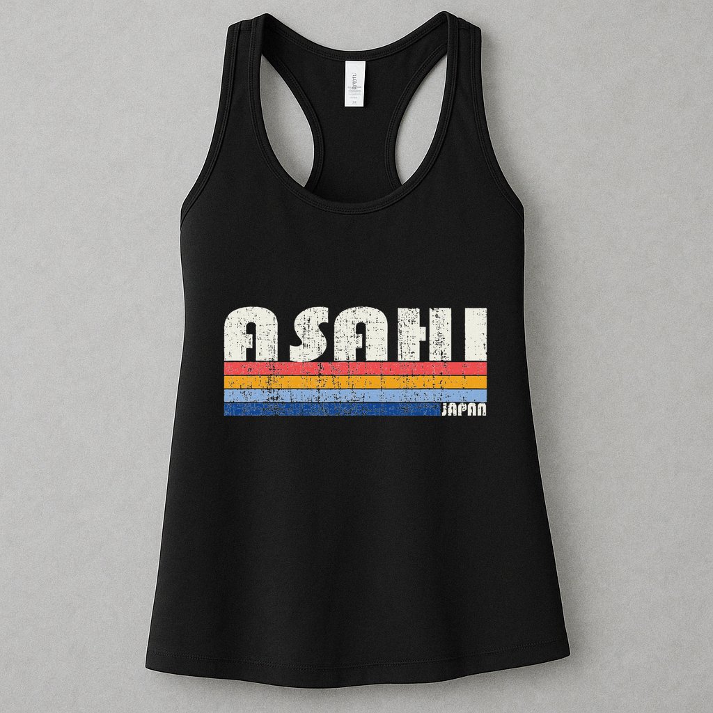 Retro Vintage 70s 80s Style Asahi Japan Womens Tank Top