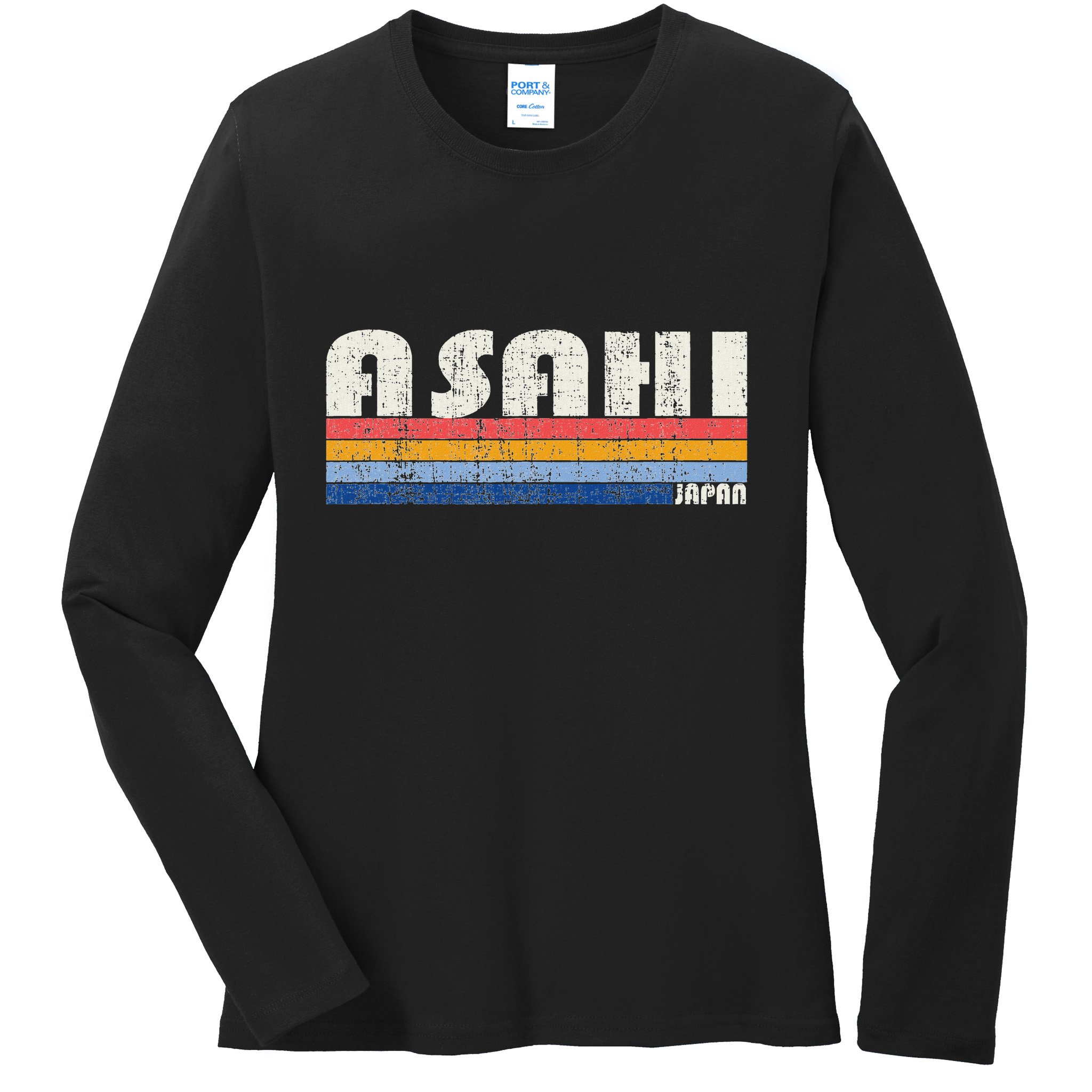 Retro Vintage 70s 80s Style Asahi Japan Ladies Long Sleeve Shirt