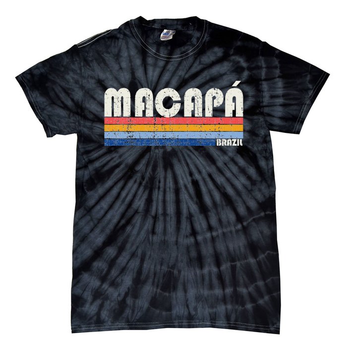 Retro Vintage 70s 80s Style Macapá Brazil Tie-Dye T-Shirt