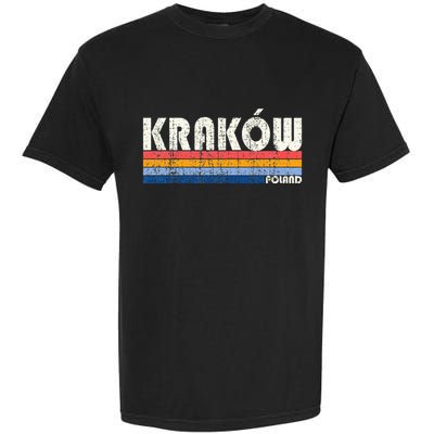 Retro Vintage 70s 80s Style KrakóW Poland Garment-Dyed Heavyweight T-Shirt
