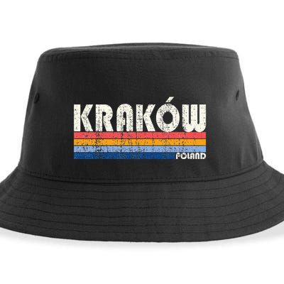 Retro Vintage 70s 80s Style KrakóW Poland Sustainable Bucket Hat