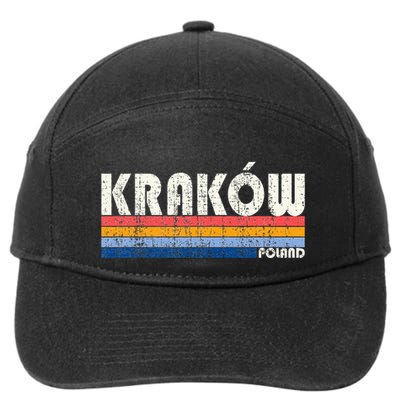 Retro Vintage 70s 80s Style KrakóW Poland 7-Panel Snapback Hat