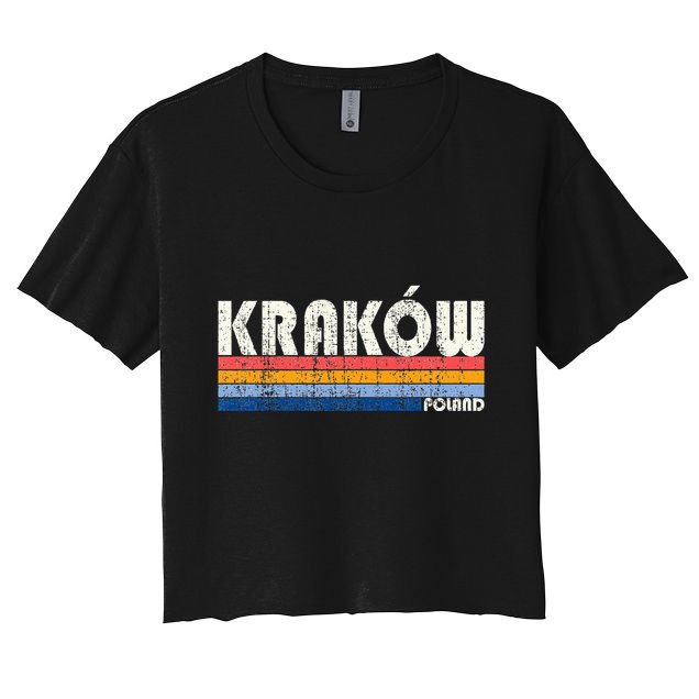 Retro Vintage 70s 80s Style KrakóW Poland Crop Top