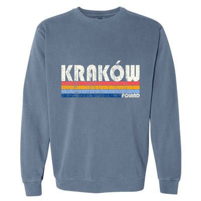 Retro Vintage 70s 80s Style KrakóW Poland Garment-Dyed Sweatshirt