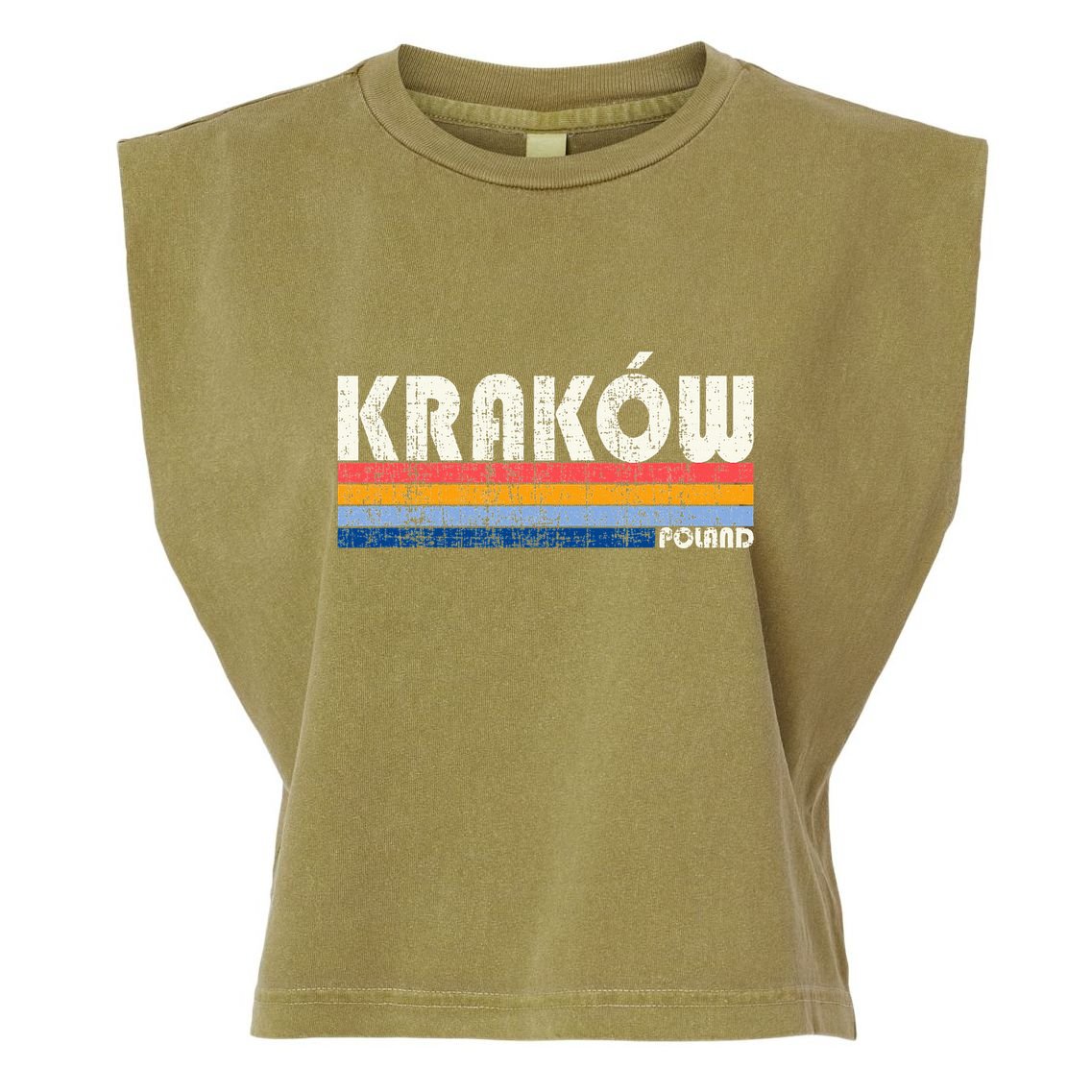 Retro Vintage 70s 80s Style KrakóW Poland Garment-Dyed Women's Muscle Tee