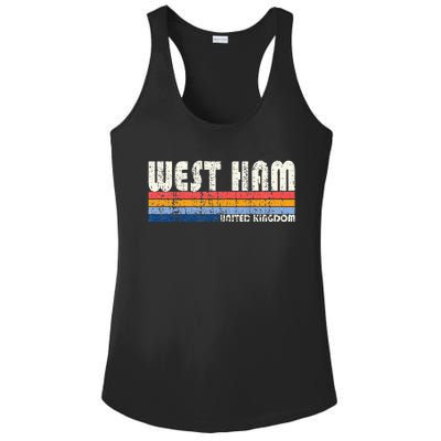 Retro Vintage 70s 80s Style West Ham United Kingdom Ladies PosiCharge Competitor Racerback Tank