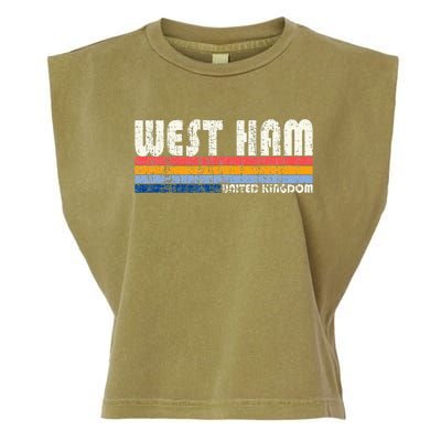 Retro Vintage 70s 80s Style West Ham United Kingdom Garment-Dyed Women's Muscle Tee