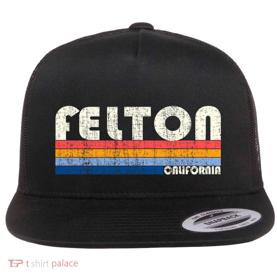 Retro Vintage 70s 80s Style Felton Ca Flatbill Hat