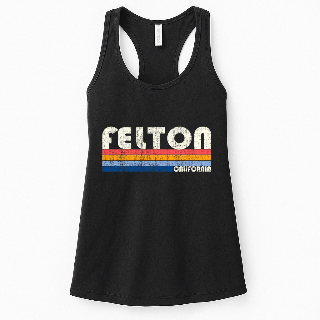 Retro Vintage 70s 80s Style Felton Ca Womens Tank Top