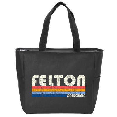 Retro Vintage 70s 80s Style Felton Ca Zip Tote Bag