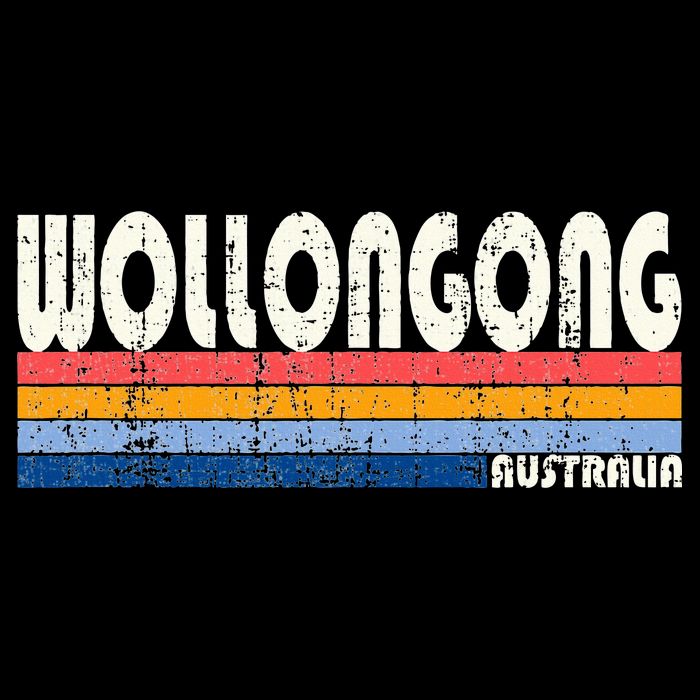 Retro Vintage 70s 80s Style Wollongong Australia Long Sleeve Shirt