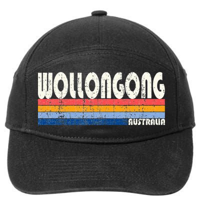 Retro Vintage 70s 80s Style Wollongong Australia 7-Panel Snapback Hat